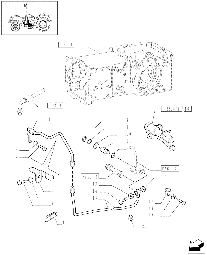 Схема запчастей Case IH JX1070N - (1.28.8[01]) - GEAR LUBRICATION SYSTEM (03) - TRANSMISSION