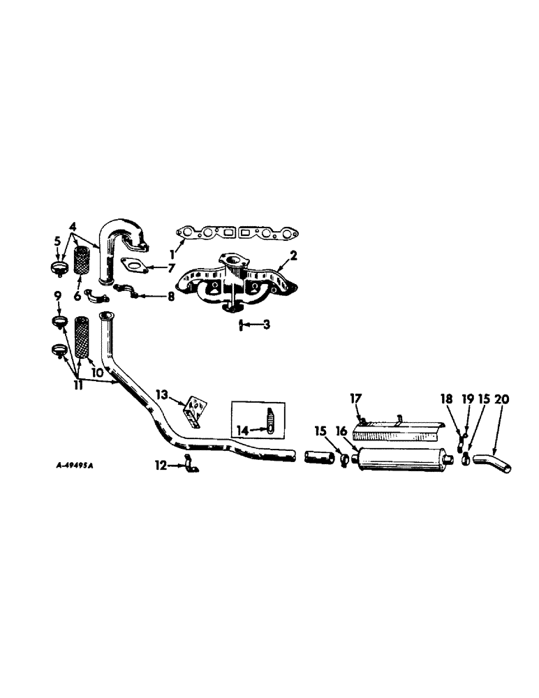 Схема запчастей Case IH 330 - (019) - CARBURETED ENGINE, EXHAUST SYSTEM (01) - ENGINE