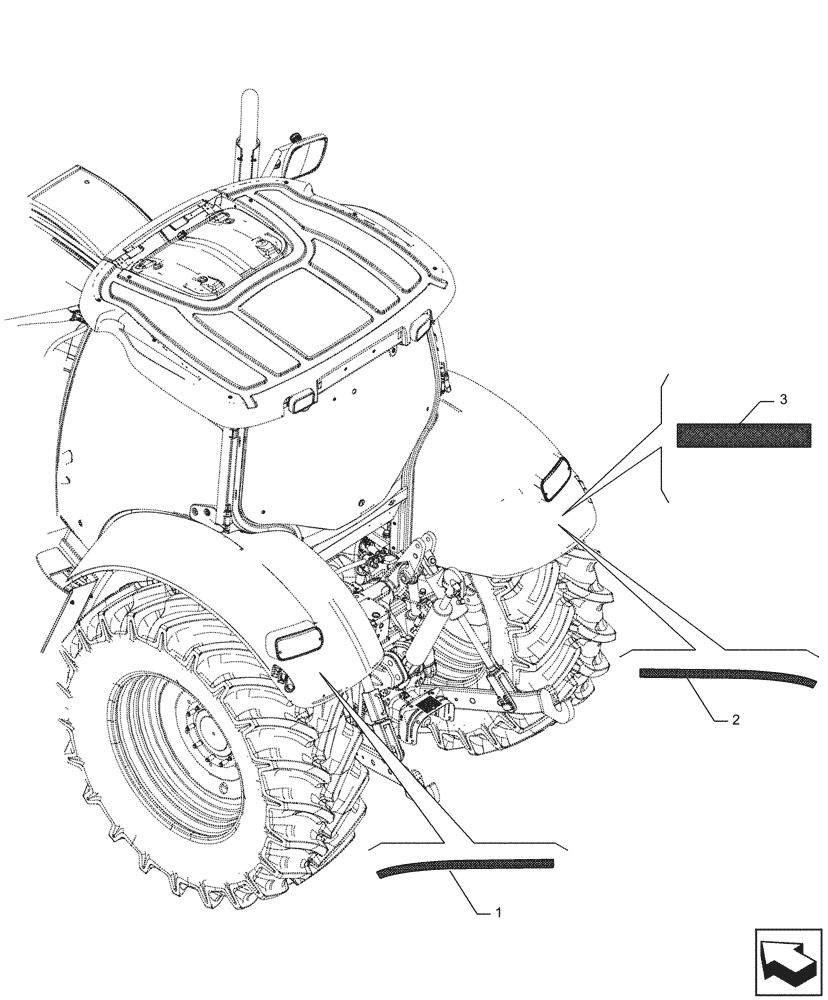 Схема запчастей Case IH PUMA 150 - (90.108.AC[02]) - VAR - 758088, 758089, 758090, 758092 - 3 POINT HITCH, DECAL (90) - PLATFORM, CAB, BODYWORK AND DECALS