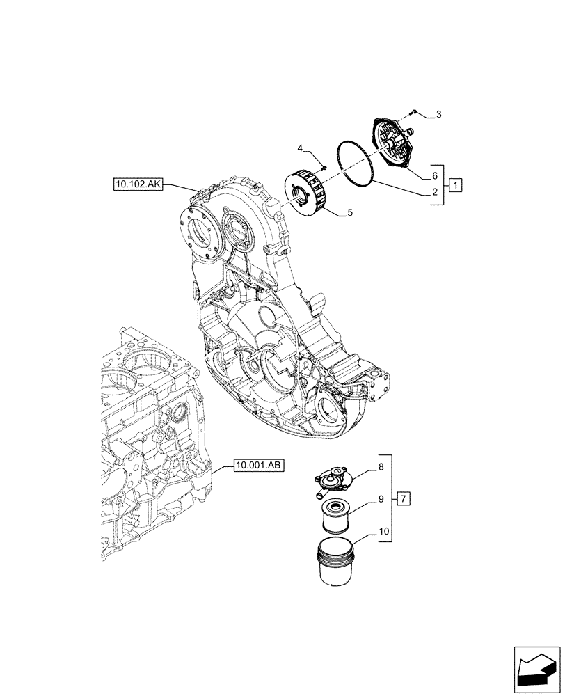 Схема запчастей Case IH F3JFE613A B002 - (10.304.AP) - BREATHER (10) - ENGINE