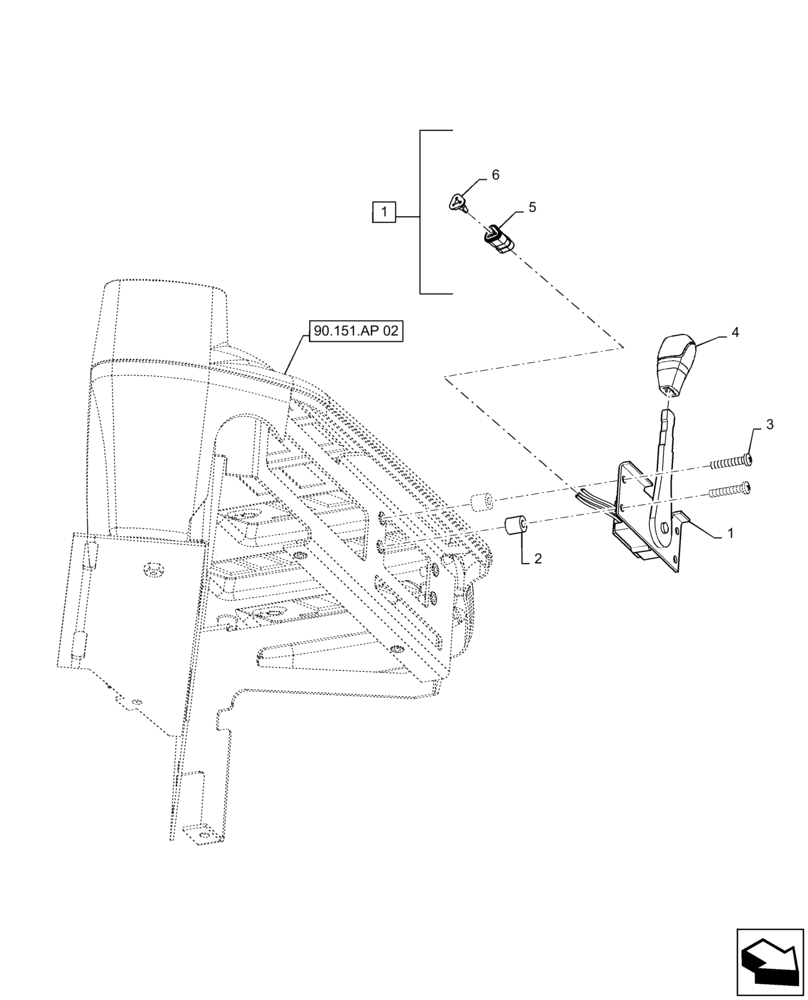 Схема запчастей Case IH PATRIOT 3240 - (55.525.AB[01]) - ARMREST THROTTLE CONTROL (55) - ELECTRICAL SYSTEMS