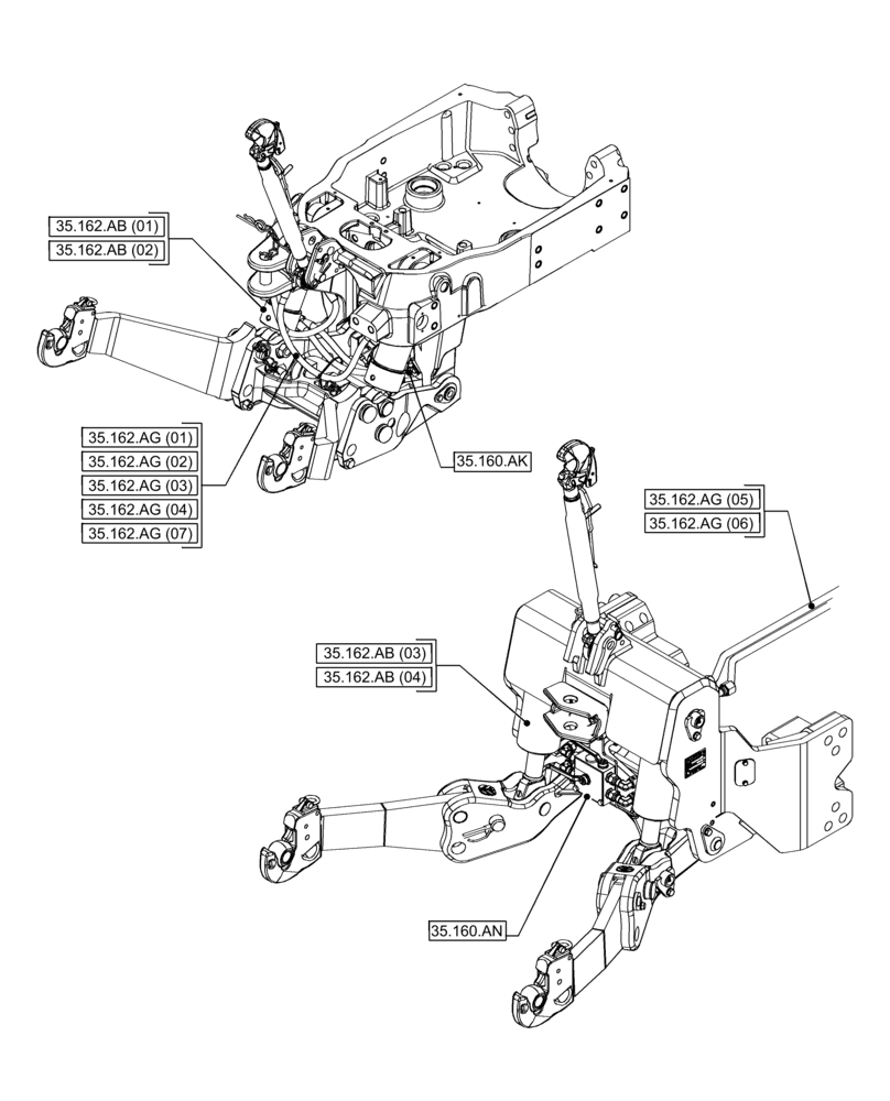 Схема запчастей Case IH PUMA 165 CVT - (35.000.00[04]) - SECTION INDEX - HYDRAULIC SYSTEMS (35) - HYDRAULIC SYSTEMS