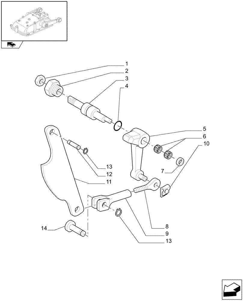 Схема запчастей Case IH FARMALL 105V - (1.82.5/02[03]) - HYDRAULIC LIFT OUTER AND INNER CONTROLS (VAR.334565-334578 / 744833) (07) - HYDRAULIC SYSTEM