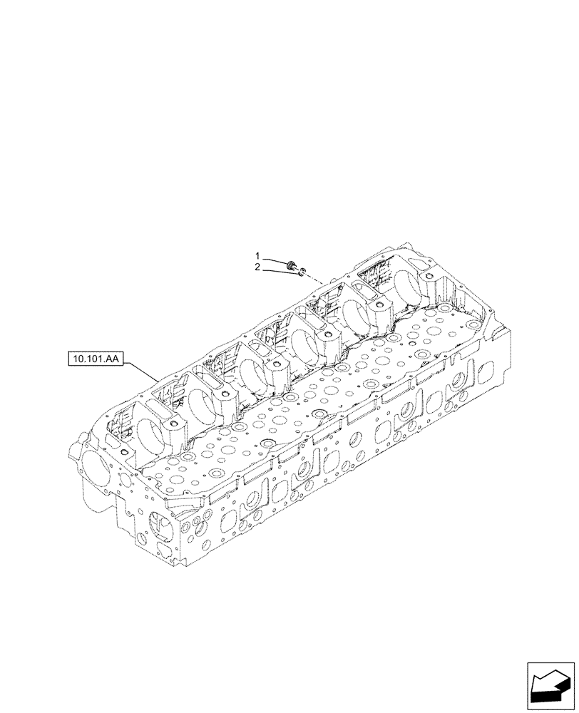 Схема запчастей Case IH F3JFA613D E001 - (10.400.AE[02]) - COOLANT HEATING LINES (10) - ENGINE