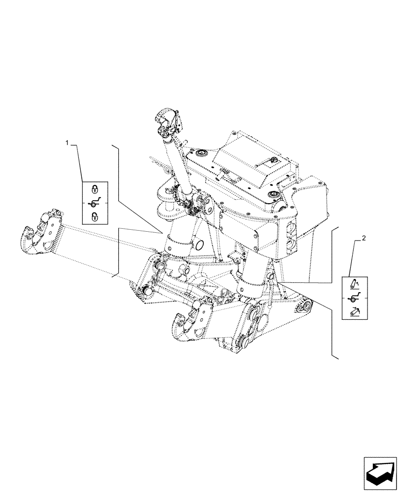 Схема запчастей Case IH PUMA 220 CVT - (90.108.AC[04]) - VAR - 758088, 758089, 758090, 758092 - 3 POINT HITCH, DECALS (90) - PLATFORM, CAB, BODYWORK AND DECALS