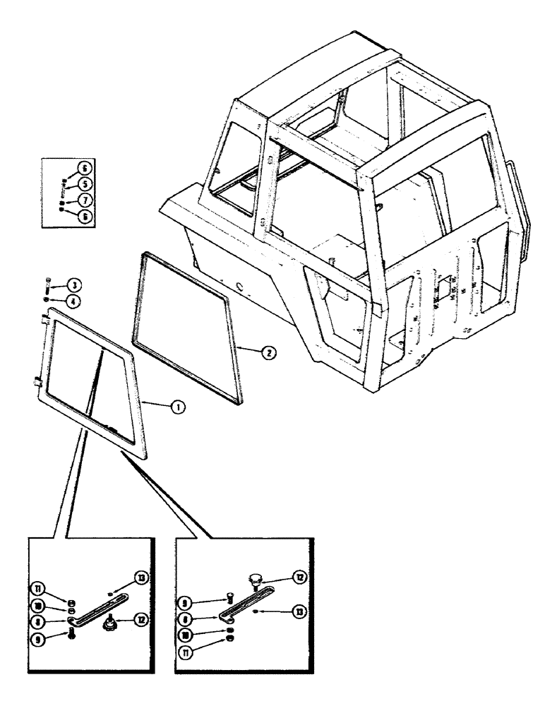 Схема запчастей Case IH 2590 - (9-372) - CAB, SIDE WINDOW (09) - CHASSIS/ATTACHMENTS