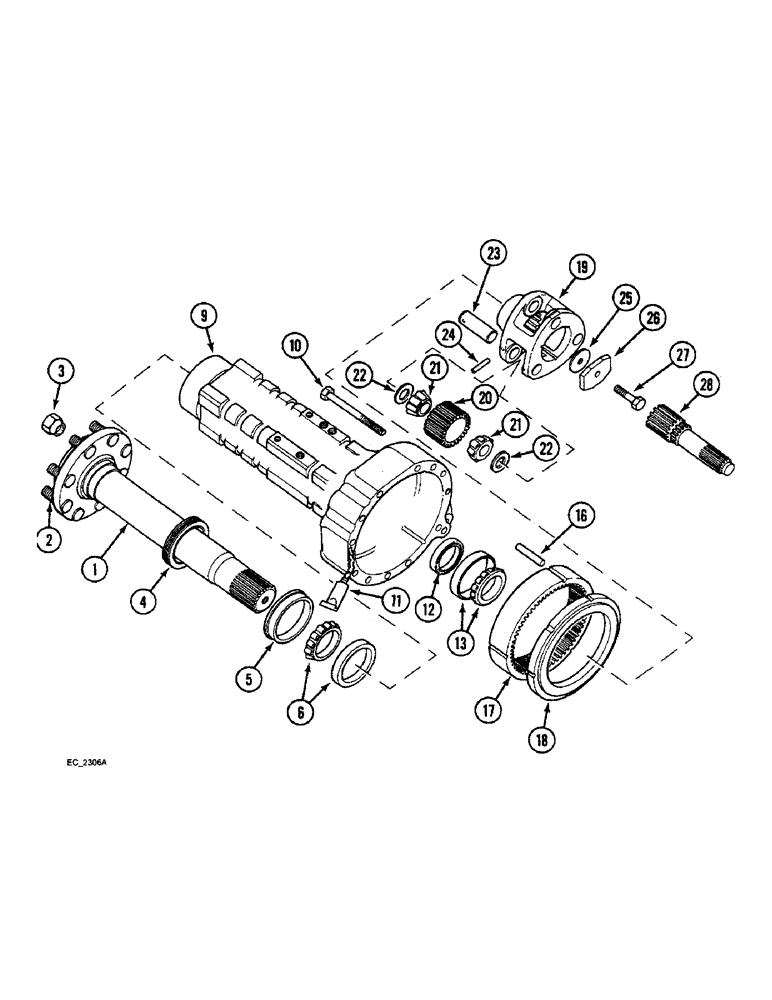 Схема запчастей Case IH 4240 - (6-048) - REAR AXLE AND CARRIER (06) - POWER TRAIN