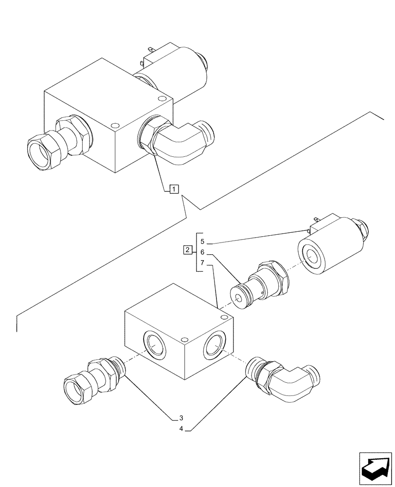 Схема запчастей Case IH PUMA 200 CVT - (35.162.AG[08]) - VAR - 758088 - 3 POINT HITCH, FRONT, CYLINDER, SOLENOID VALVE (35) - HYDRAULIC SYSTEMS