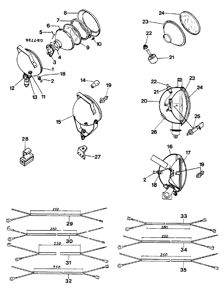 Схема запчастей Case IH 833 - (08-30) - SPOT LIGHT (06) - ELECTRICAL