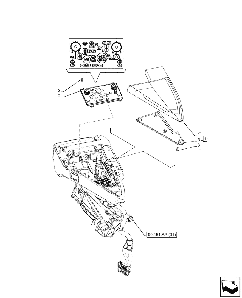 Схема запчастей Case IH PUMA 200 - (55.512.CS[12]) - VAR - 335483 - ARMREST, CONTROL PANEL (55) - ELECTRICAL SYSTEMS