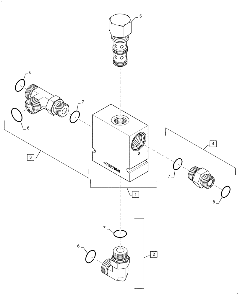 Схема запчастей Case IH 8240 - (35.300.BL) - HYDRAULIC MANIFOLD, FLOW CONTROL VALVE (35) - HYDRAULIC SYSTEMS