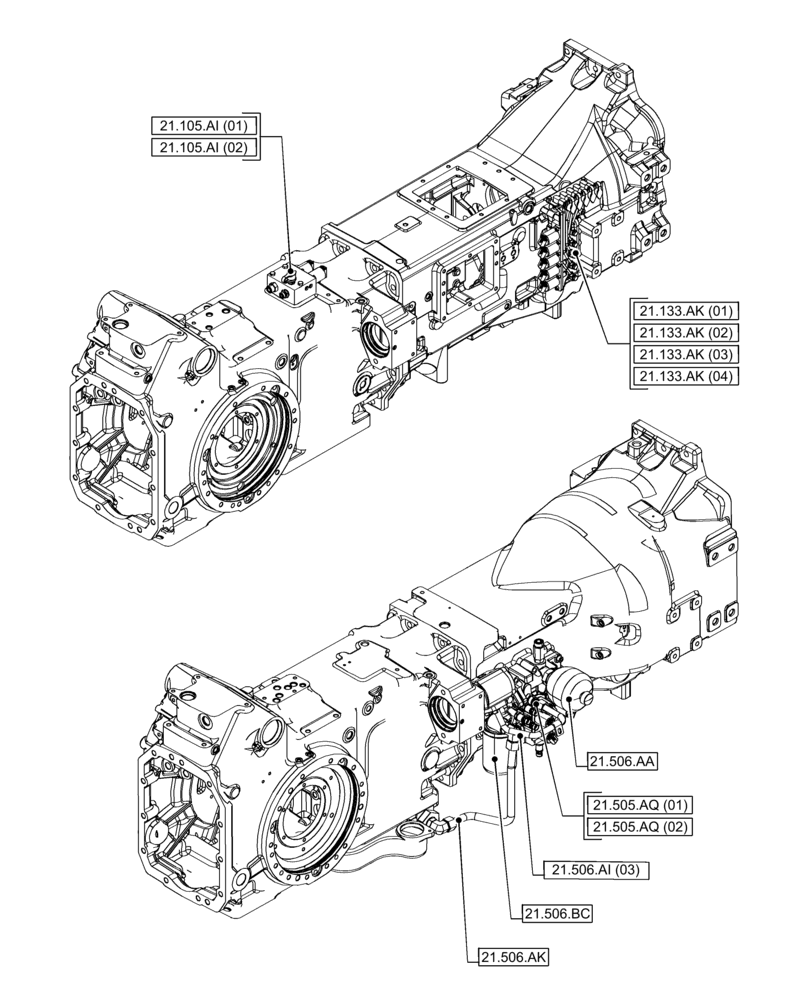 Схема запчастей Case IH PUMA 165 - (21.000.00[05]) - SECTION INDEX - TRANSMISSION (21) - TRANSMISSION