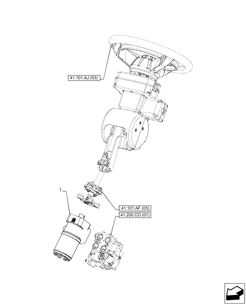 Схема запчастей Case IH PUMA 165 - (41.200.CA[02]) - VAR - 758267, 758271, 758275, 758278 - STEERING CONTROL VALVE (41) - STEERING