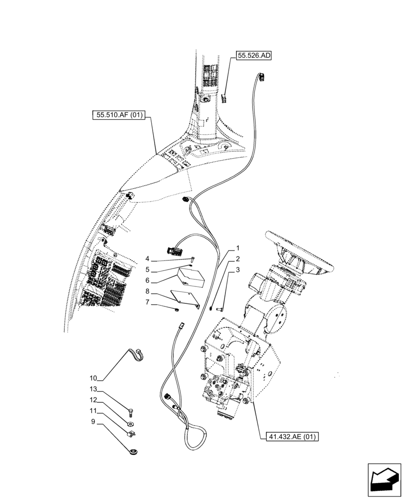 Схема запчастей Case IH PUMA 185 CVT - (55.047.AE) - VAR - 758271 - FAST STEER, CONTROL UNIT (55) - ELECTRICAL SYSTEMS