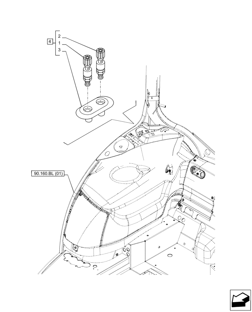 Схема запчастей Case IH PUMA 165 - (55.510.BM[07]) - VAR - 332722, 332723, 392114, 392115 - PANEL, RIGHT SIDE, POWER SOCKET (55) - ELECTRICAL SYSTEMS