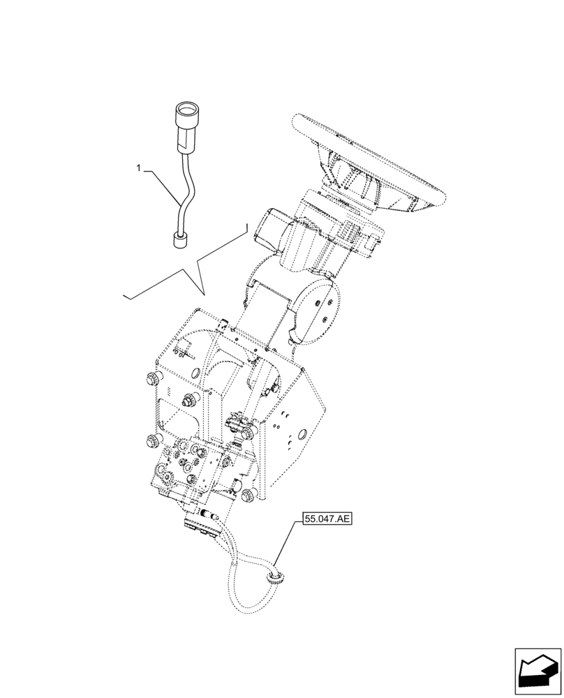 Схема запчастей Case IH PUMA 185 CVT - (55.047.AI[01]) - VAR - 758271 - FAST STEER, SENSOR (55) - ELECTRICAL SYSTEMS