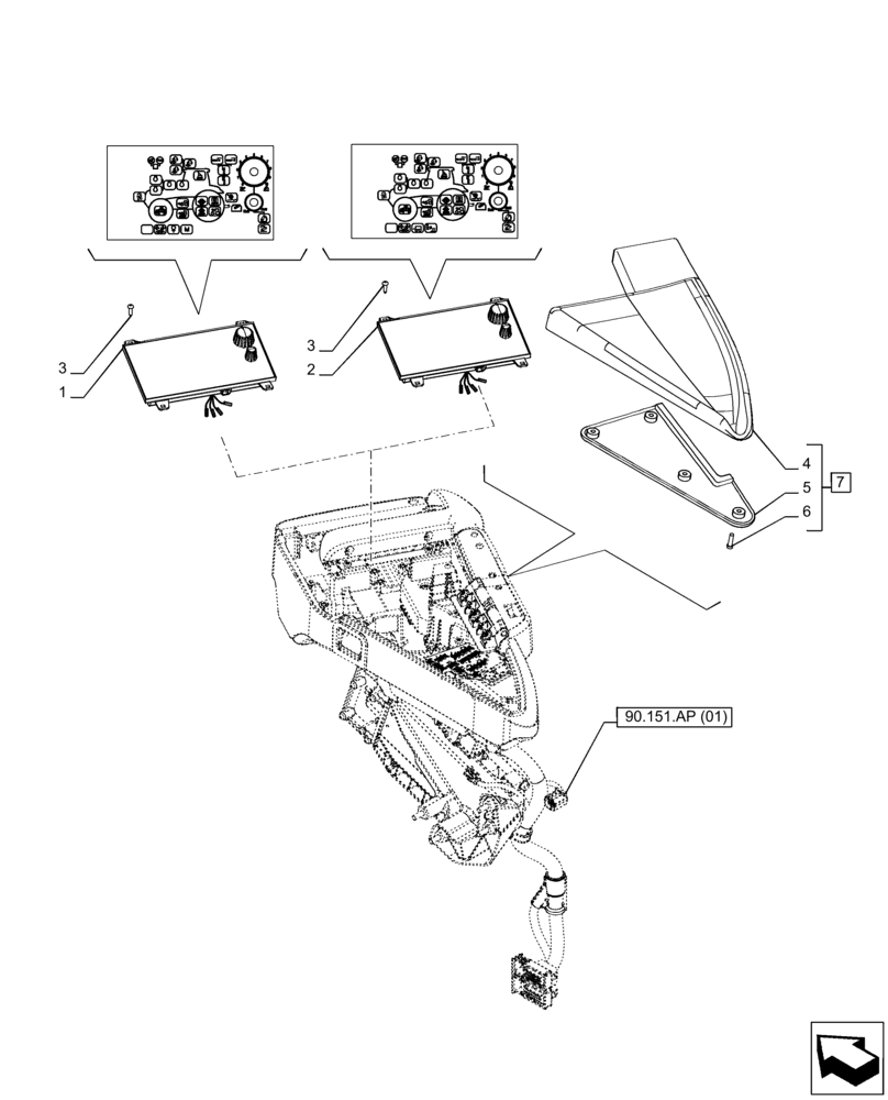 Схема запчастей Case IH PUMA 220 - (55.512.CS[11]) - VAR - 335482 - ARMREST, CONTROL PANEL (55) - ELECTRICAL SYSTEMS