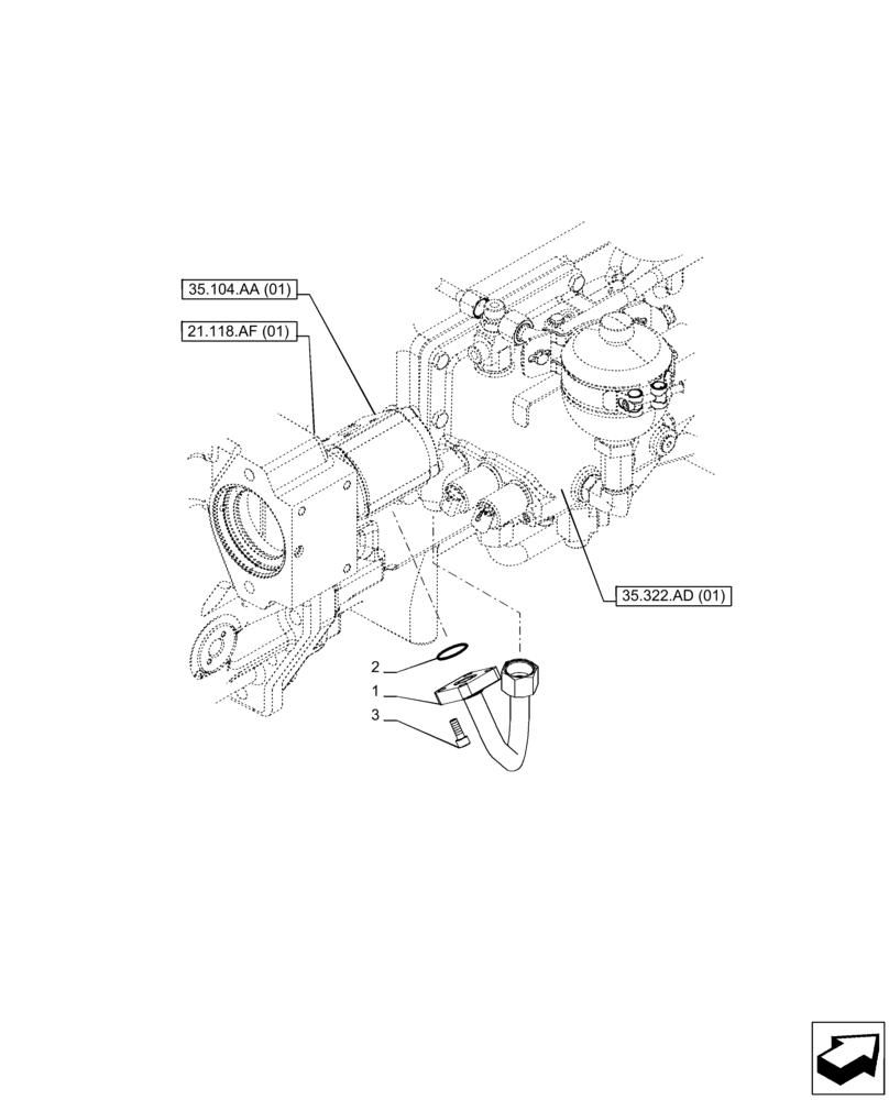 Схема запчастей Case IH PUMA 165 - (21.506.AI[01]) - VAR - 391136, 758011, 758012, 758013, 758014, 758015 - TRANSMISSION, INLINE (21) - TRANSMISSION