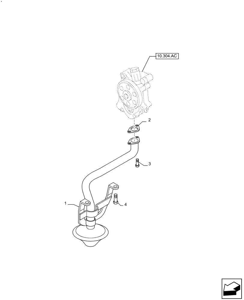 Схема запчастей Case IH F3GFE613A B001 - (10.304.AL) - SUCTION PIPE (10) - ENGINE