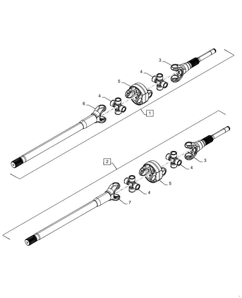 Схема запчастей Case IH MAGNUM 200 - (25.108.AA[02]) - VAR - 420228 - AXLE SHAFT, CLASS 4.75 (25) - FRONT AXLE SYSTEM