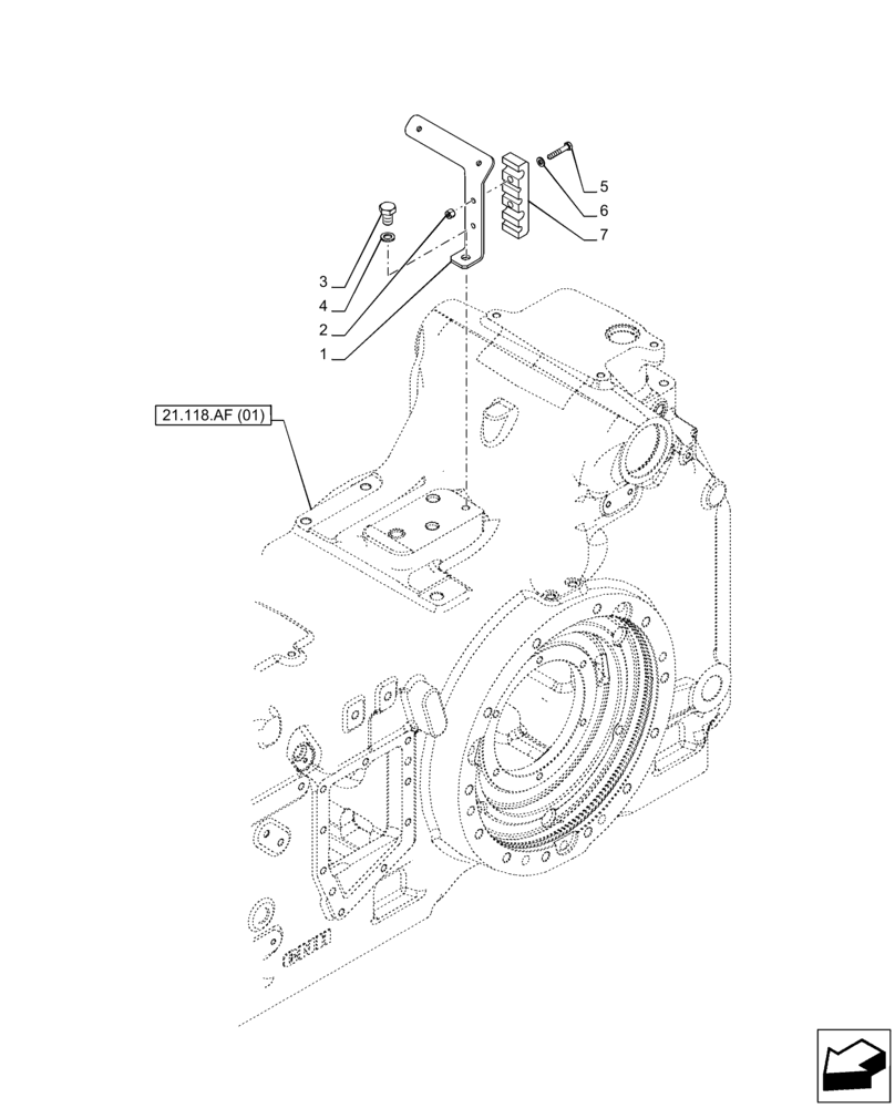 Схема запчастей Case IH PUMA 165 - (35.322.AY[08]) - VAR - 758016, 758017, 758018, 758019, 758020, 758021 - TRANSMISSION, LOW PRESSURE, BRACKET (35) - HYDRAULIC SYSTEMS