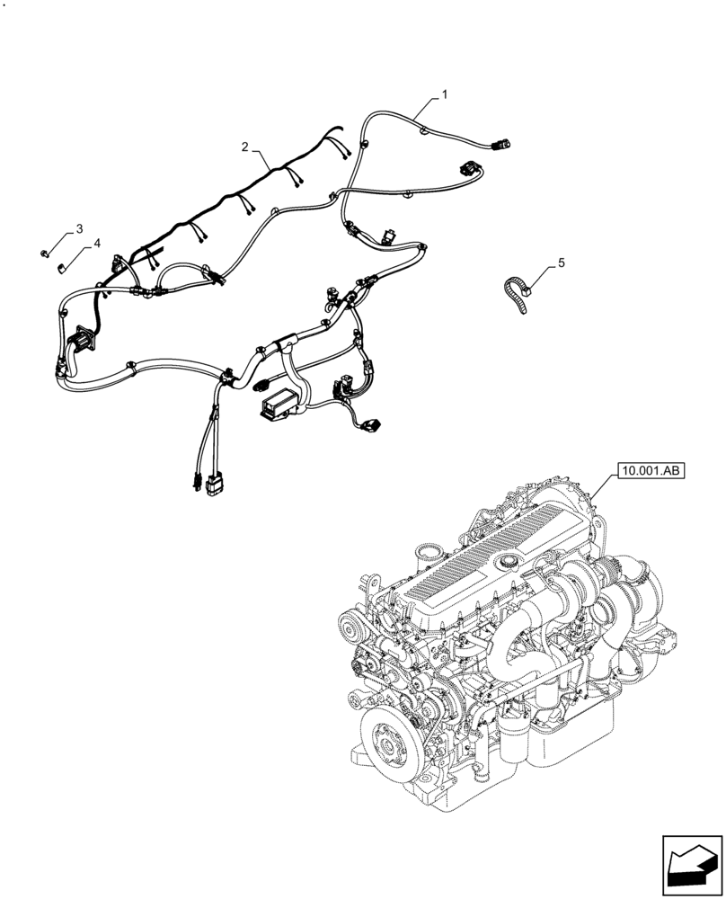 Схема запчастей Case IH F3GFE613A B001 - (55.010.AA) - INJECTION WIRE HARNESS (55) - ELECTRICAL SYSTEMS