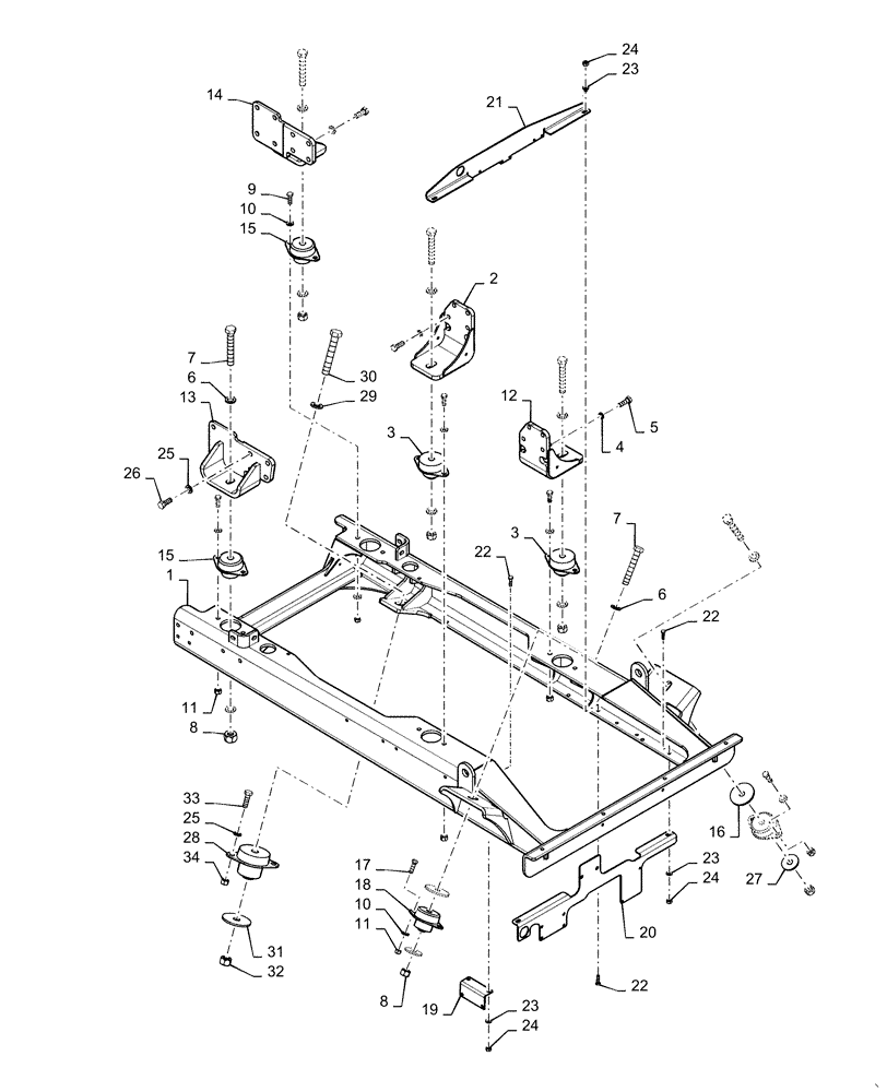 Схема запчастей Case IH PATRIOT 4440 - (10.001.AK) - ENGINE MOUNT (10) - ENGINE