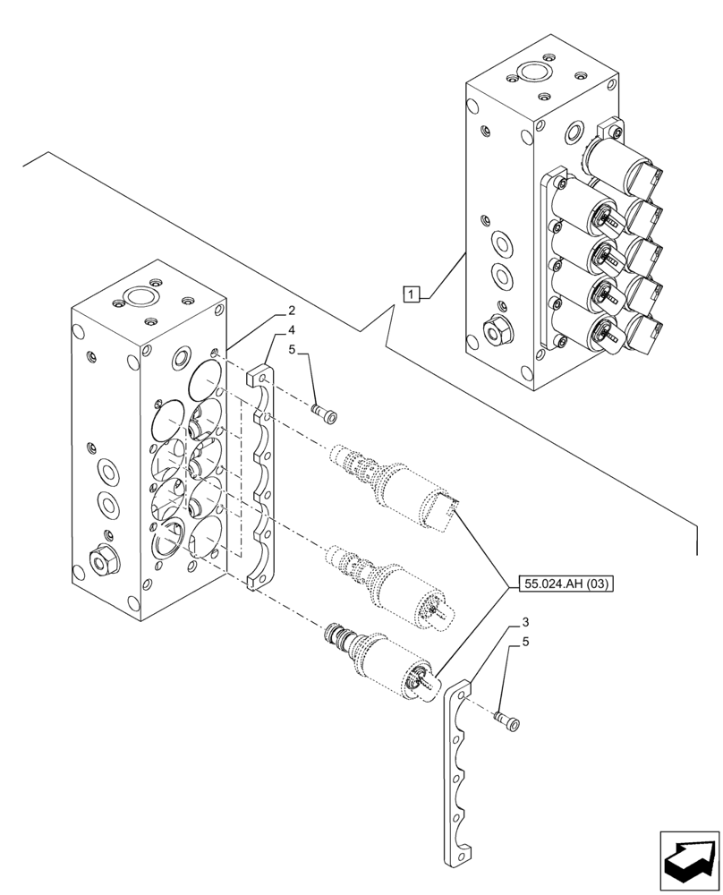 Схема запчастей Case IH PUMA 200 CVT - (21.505.AQ[02]) - VAR - 337427, 337433, 391138, 758022 - TRANSMISSION CONTROL VALVE, COMPONENTS (21) - TRANSMISSION