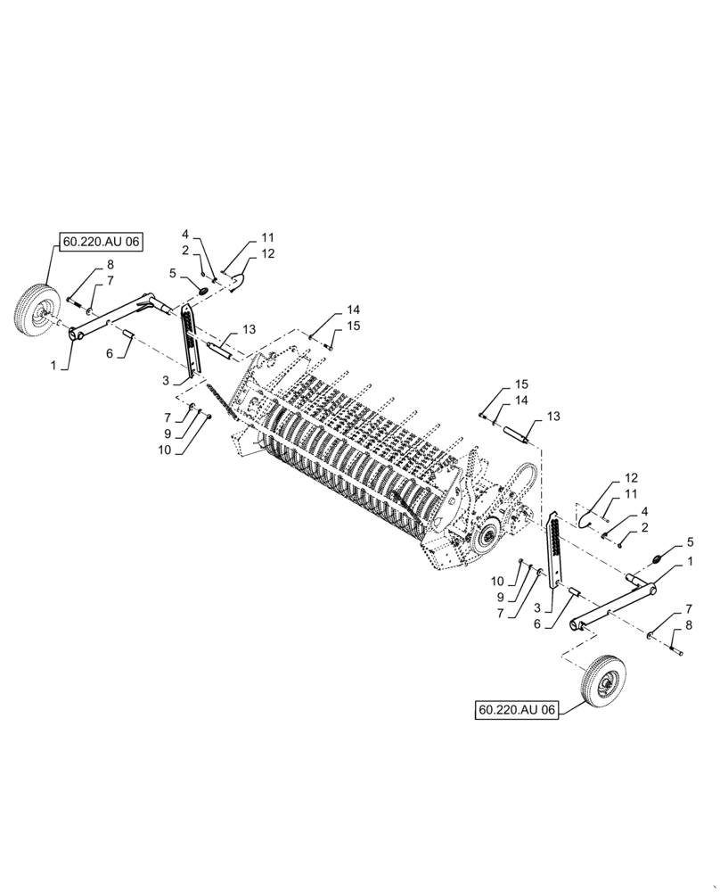 Схема запчастей Case IH RB465 - (60.220.AU[04]) - PICK-UP WHEEL ASSY, NO TOOLS, OVERSHOT FEEDER PICKUP (60) - PRODUCT FEEDING