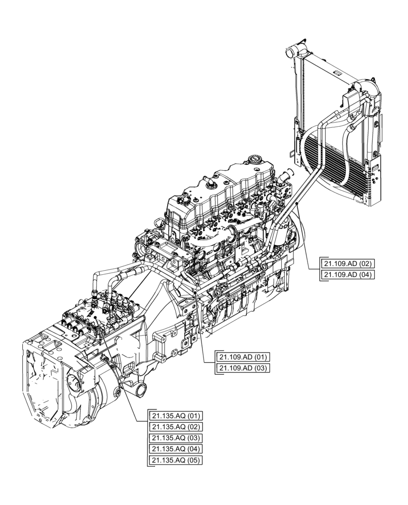 Схема запчастей Case IH PUMA 240 CVT - (21.000.00[06]) - SECTION INDEX - TRANSMISSION (21) - TRANSMISSION