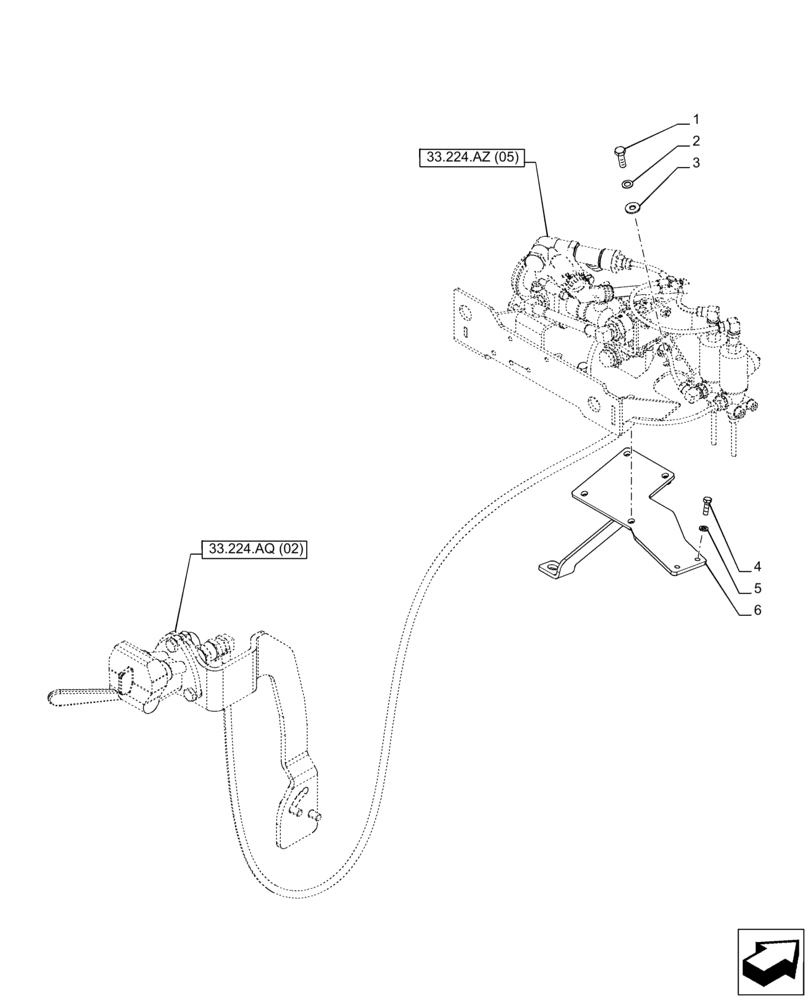 Схема запчастей Case IH PUMA 185 CVT - (33.224.AZ[07]) - VAR - 758041 - TRAILER BRAKE VALVE (33) - BRAKES & CONTROLS