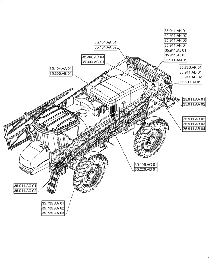 Схема запчастей Case IH PATRIOT 3240 - (35.000.00) - SECTION INDEX - HYDRAULICS SYSTEMS (35) - HYDRAULIC SYSTEMS