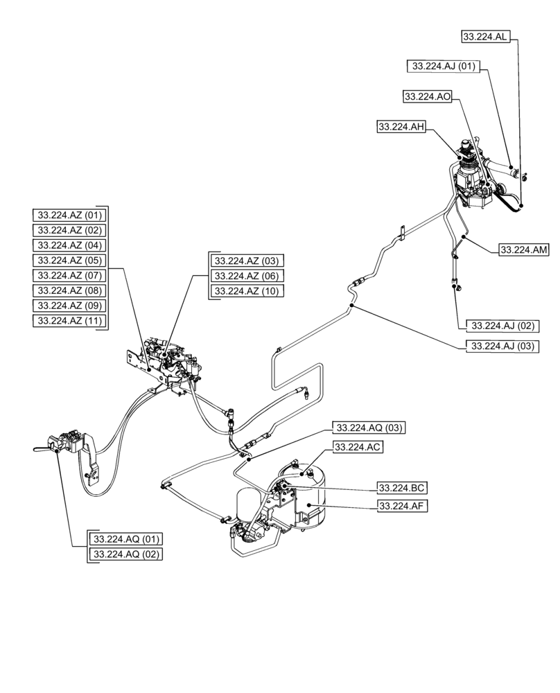 Схема запчастей Case IH PUMA 185 - (00.000.33[04]) - PICTORIAL INDEX - BRAKES & CONTROLS (00) - GENERAL & PICTORIAL INDEX