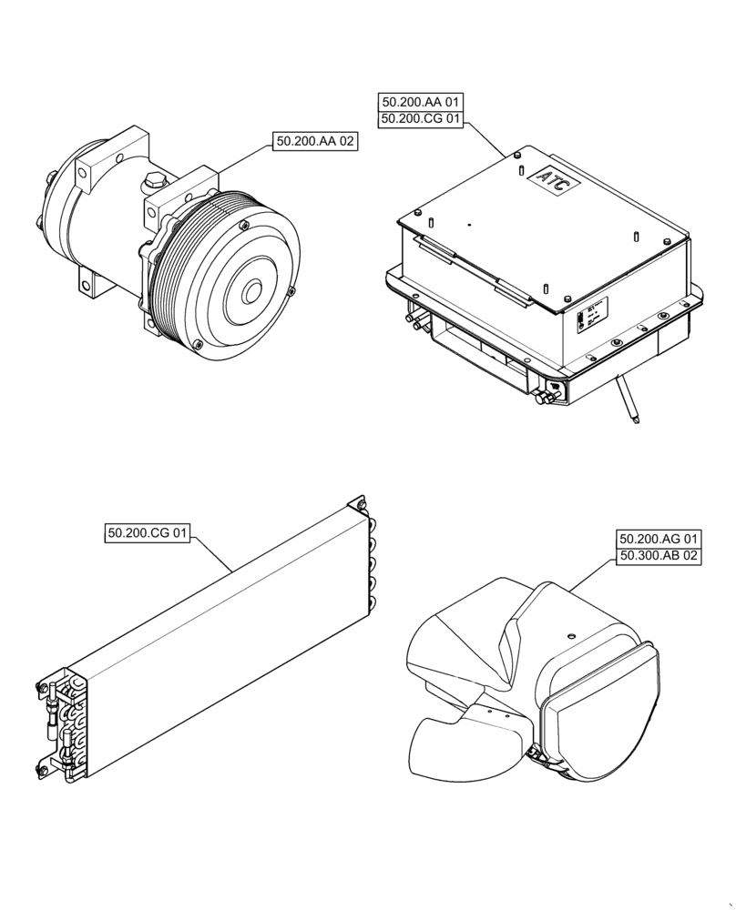 Схема запчастей Case IH PATRIOT 4440 - (50.000.00) - SECTION INDEX - CAB CLIMATE CONTROL (50) - CAB CLIMATE CONTROL