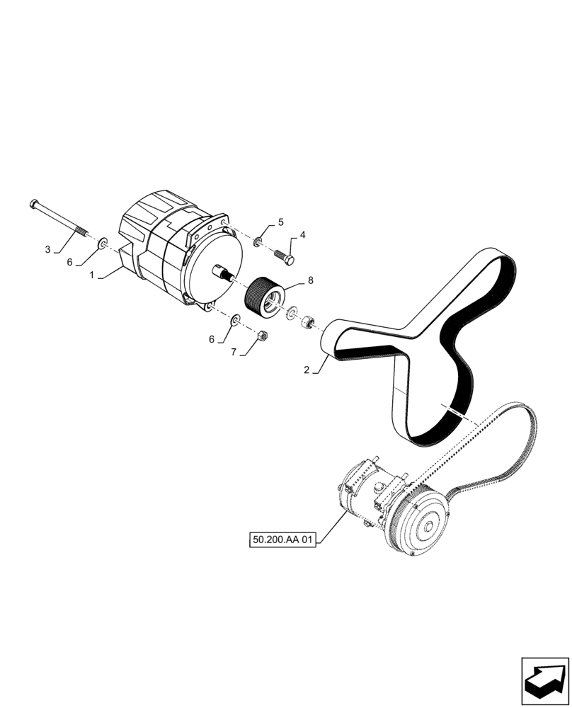 Схема запчастей Case IH 7240 - (55.301.AD[01]) - ALTERNATOR (55) - ELECTRICAL SYSTEMS