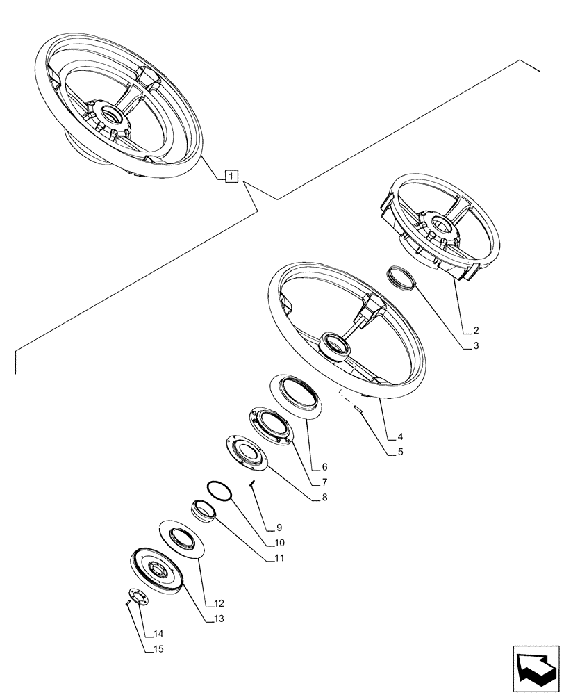 Схема запчастей Case IH PUMA 165 - (41.101.AJ[04]) - VAR - 758267, 758271, 758275, 758278 - STEERING WHEEL, COMPONENTS (41) - STEERING