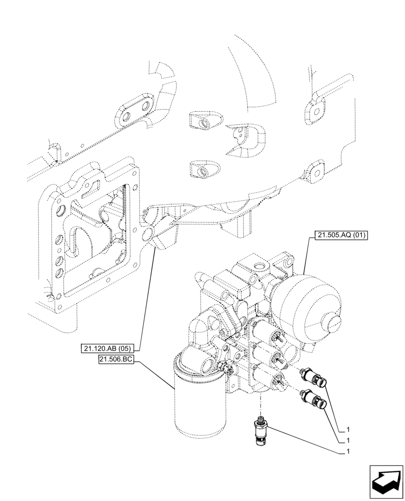 Схема запчастей Case IH PUMA 150 CVT - (55.021.AB[02]) - VAR - 391138, 758022 - TRANSMISSION, PRESSURE SWITCH (55) - ELECTRICAL SYSTEMS