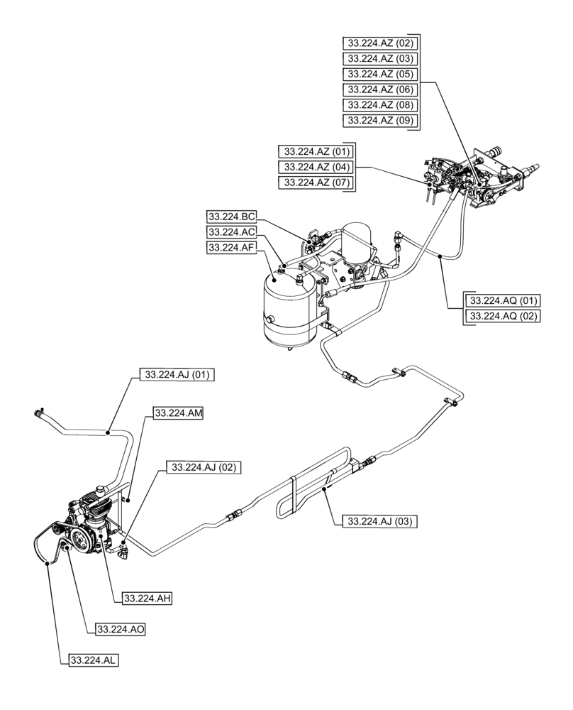 Схема запчастей Case IH PUMA 150 - (00.000.33[04]) - PICTORIAL INDEX - BRAKES & CONTROLS (00) - GENERAL & PICTORIAL INDEX