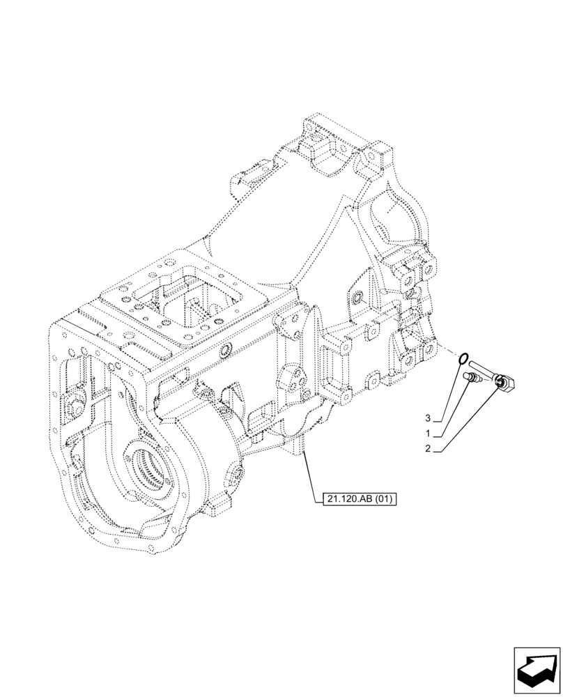 Схема запчастей Case IH PUMA 165 - (55.022.AB[03]) - VAR - 758016, 758017, 758018, 758019, 758020, 758021 - TRANSMISSION, TEMPERATURE SWITCH (55) - ELECTRICAL SYSTEMS