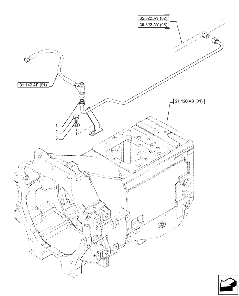 Схема запчастей Case IH PUMA 165 - (35.322.AY[11]) - VAR - 758046, 758091, 758093, 758245, 758247 - PTO, FRONT, LINE (35) - HYDRAULIC SYSTEMS