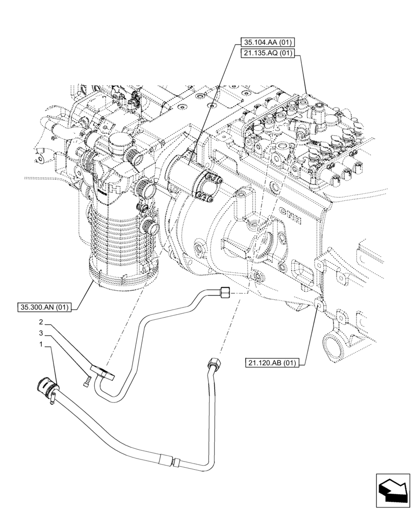 Схема запчастей Case IH PUMA 220 - (21.506.AI[01]) - VAR - 337426, 337428, 337429, 337430, 337431, 337432, 391137, 758017, 758018, 758019, 758020, 758021 - TRANSMISSION, INLINE (21) - TRANSMISSION