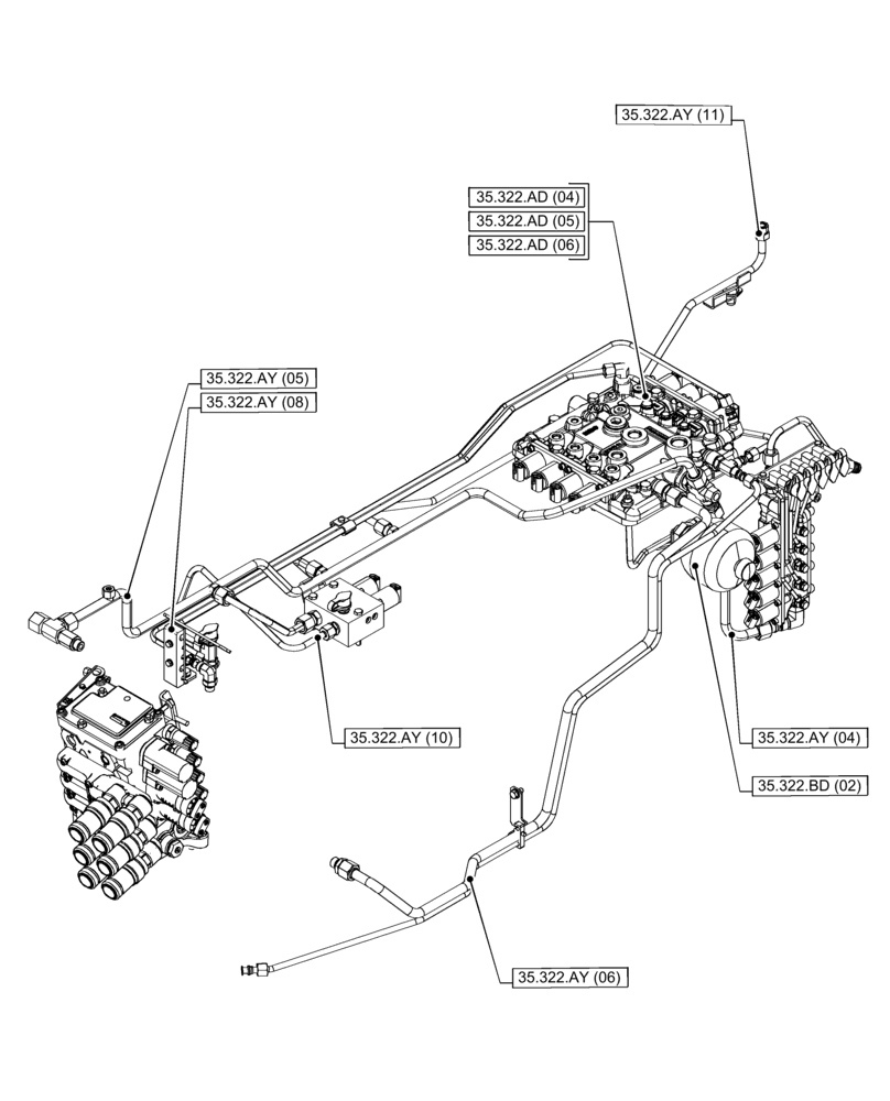 Схема запчастей Case IH PUMA 165 CVT - (35.000.00[07]) - SECTION INDEX - HYDRAULIC SYSTEMS (35) - HYDRAULIC SYSTEMS