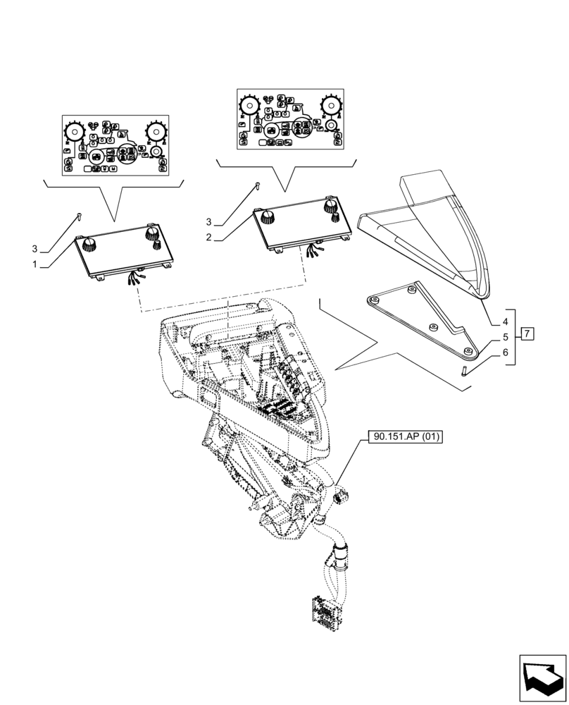 Схема запчастей Case IH PUMA 165 - (55.512.CS[12]) - VAR - 335483 - ARMREST, CONTROL PANEL (55) - ELECTRICAL SYSTEMS