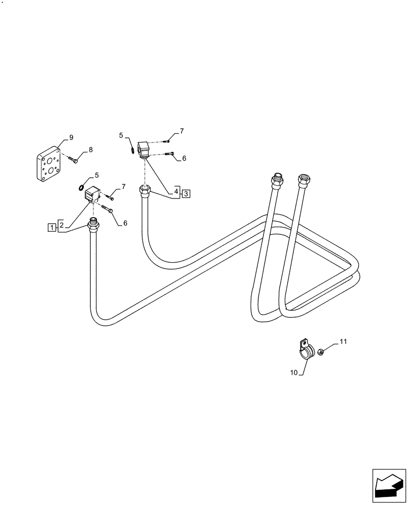 Схема запчастей Case IH F3GFE613A B001 - (10.304.AF) - ENGINE OIL FILTER LINE (10) - ENGINE