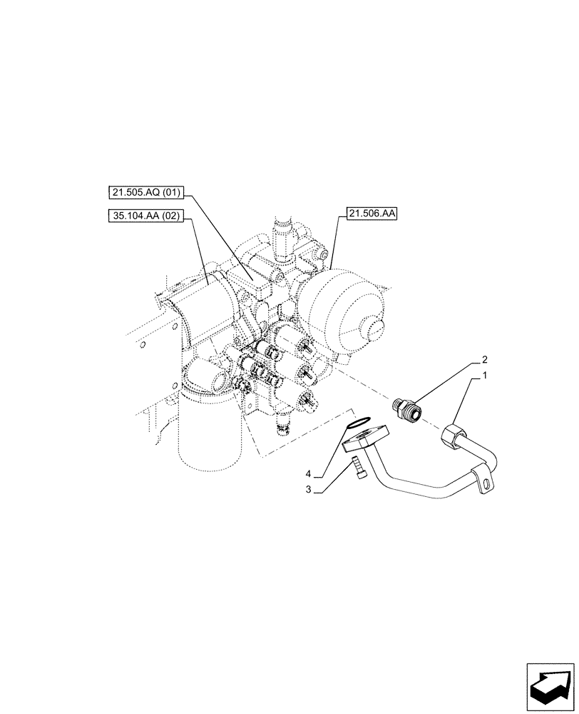 Схема запчастей Case IH PUMA 165 CVT - (21.506.AI[03]) - VAR - 391138, 758022 - TRANSMISSION, INLINE (21) - TRANSMISSION