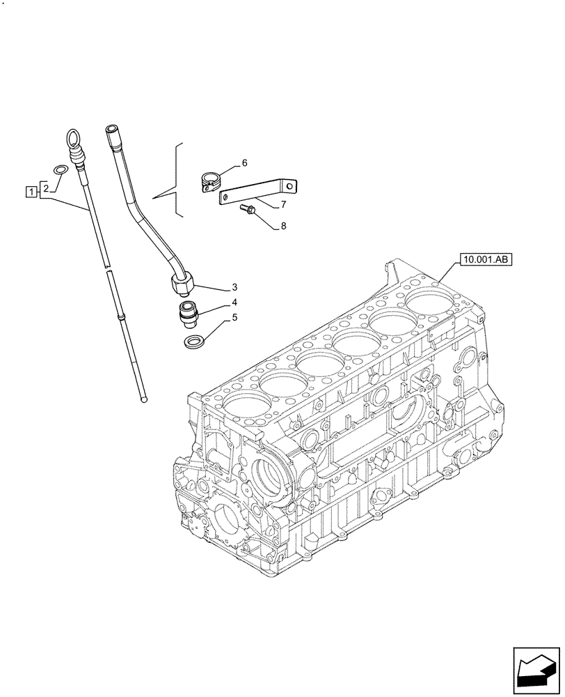 Схема запчастей Case IH F3GFE613A B001 - (10.304.AS) - DIPSTICK (10) - ENGINE