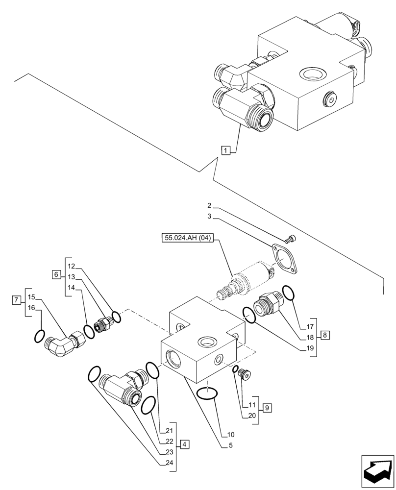 Схема запчастей Case IH PUMA 185 CVT - (21.506.BE[02]) - VAR - 337427, 337433, 391138, 758022 - TRANSMISSION, LUBRICATION LINE, VALVE, COMPONENTS (21) - TRANSMISSION