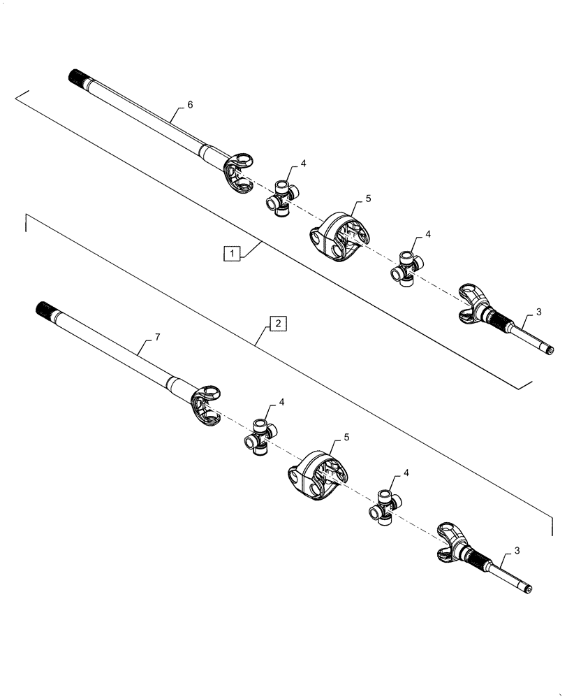 Схема запчастей Case IH MAGNUM 280 - (25.108.AA[01]) - VAR- 420277, 429199 - SHAFT, AXLE, CLASS 5 (25) - FRONT AXLE SYSTEM