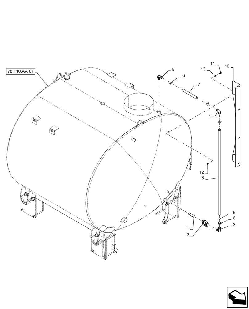 Схема запчастей Case IH PATRIOT 4440 - (78.110.AA[07]) - PRODUCT TANK SIGHT GAUGE, BSN YGT042519 (78) - SPRAYING