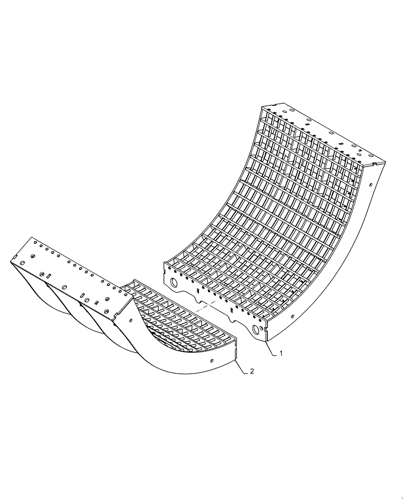 Схема запчастей Case IH 7240 - (66.105.AO[11]) - VAR - 712441 - CONCAVE, LARGE WIRE, HEAT TREATED (66) - THRESHING